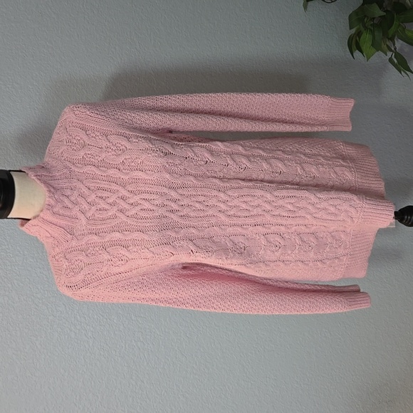 Ralph Lauren Sweaters - LAUREN RALPH LAUREN Pink Mock Neck Cable Knit Pattern Sweater Sz XL cottagecore